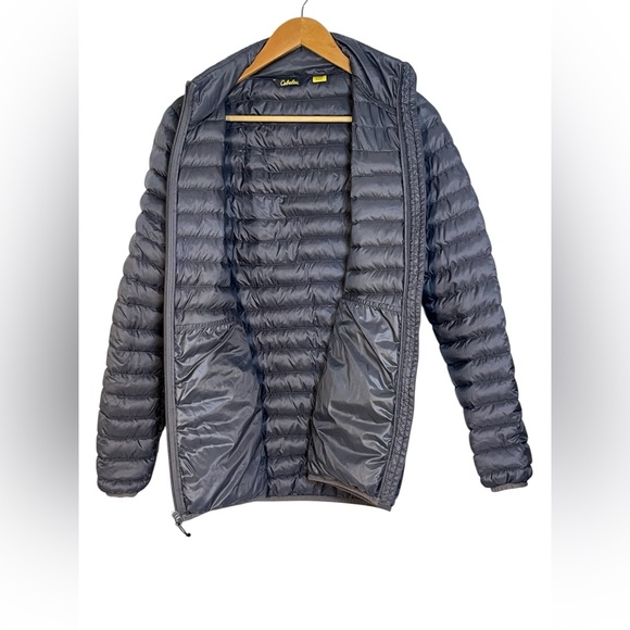 Womens Cabelas Duck Down Insulated Long Sleeve Puffer Jacket Grey Small Petite - Picture 3 of 13